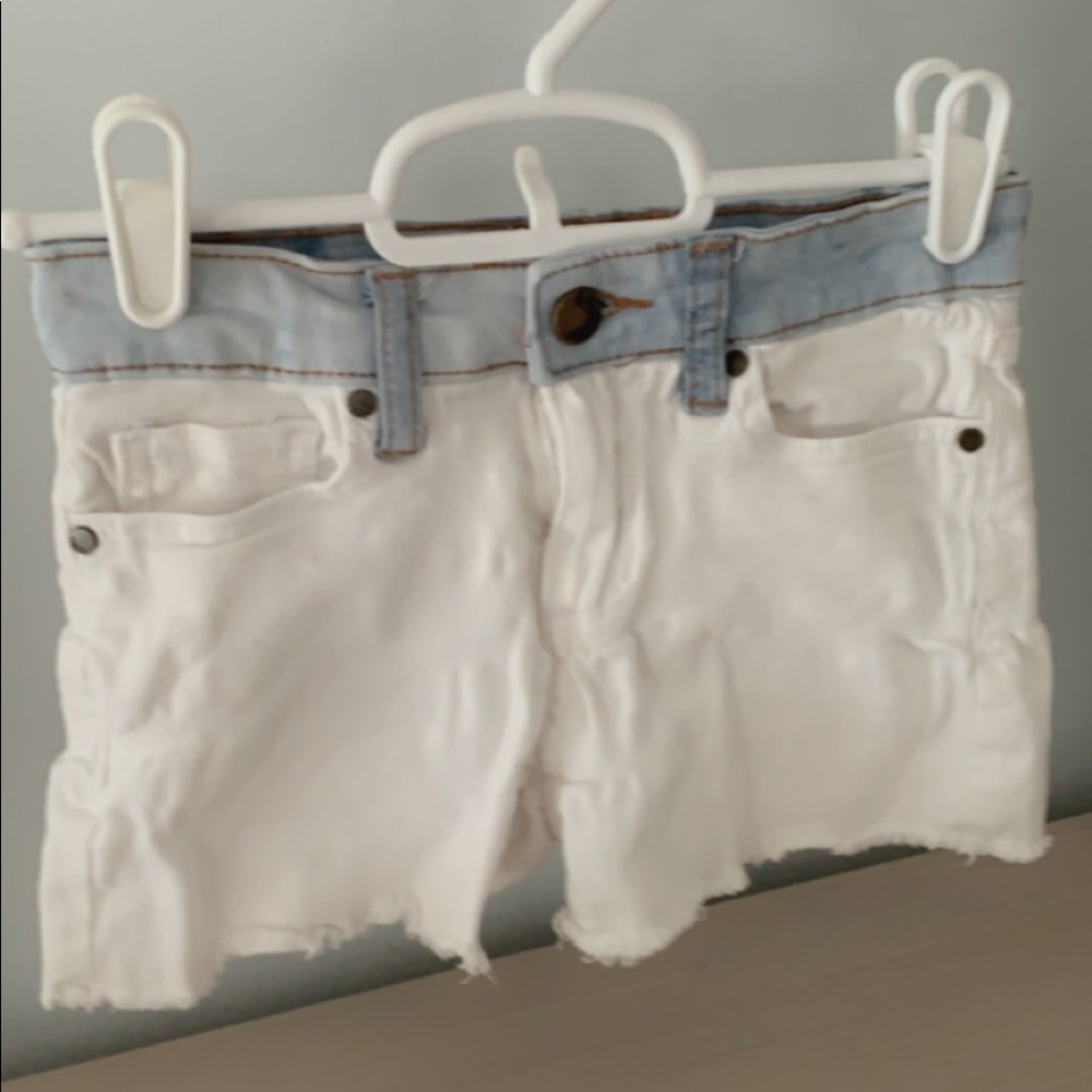White jean shorts